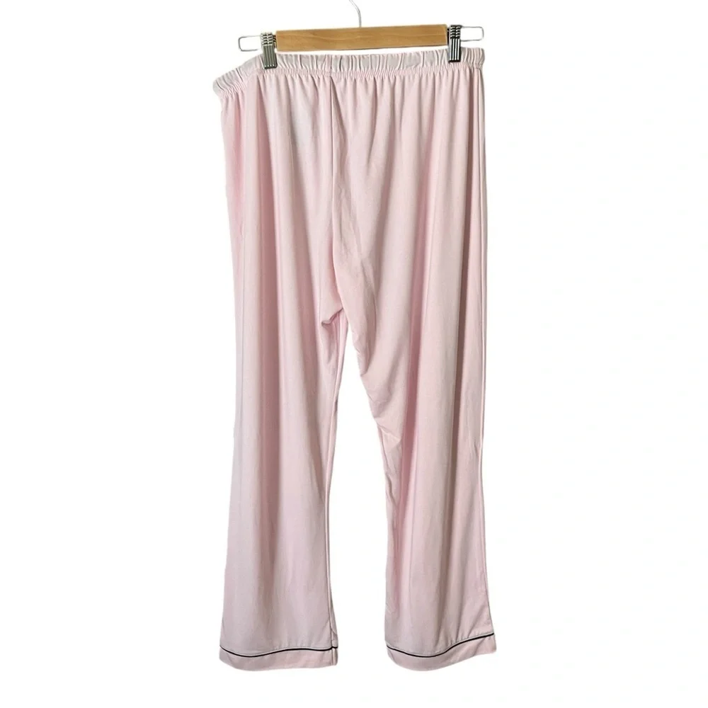 Born Pink Black Trim Size Large 2 Piece Pajama Short Sleeve Pants Set - Picture 6 of 9